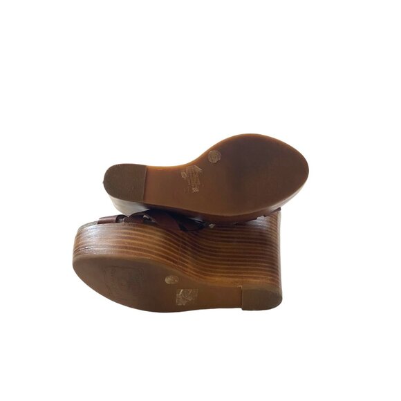 Lucky Brand Wedge Sandals Brown Size 8M - Picture 8 of 12